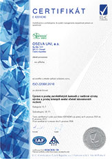 Certifikát kvality ISO 22000